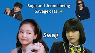 Suga and Jennie being savage cats ✨#bts #blackpink #suga #jennie #savage #edit #kpop