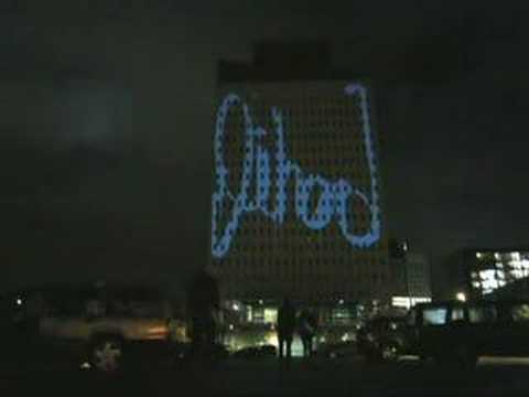Lights in the City. GRL hits Rotterdam in 2007 graffitiresearchlab grl rotterdam lasertag lasertagging