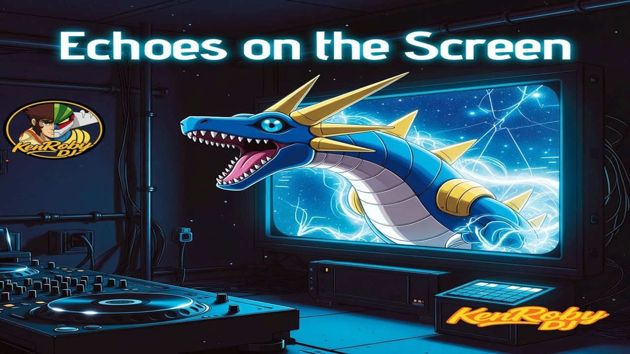 Echoes on the Screen Clip synth‑pop, 80s nostalgia, digital melancholy, neon glow, pixelated love