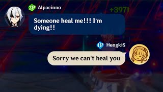 Lmaooo, Arlecchino main desperately asking for healing!