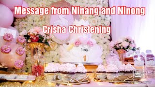 Message from Ninang and Ninong Crisha Christening\/Da Rull family