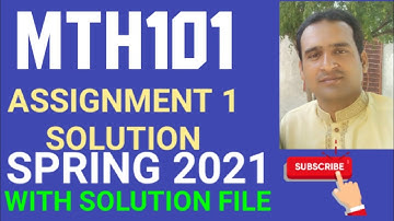 MTH101 assignment 1 solution spring 2021 ~ mth101 assignment 1 solution 2021