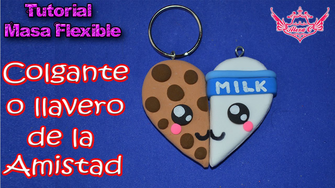 ♥ Tutorial: Colgante o Llavero de la Amistad de Masa Flexible - YouTube