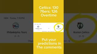 Celtics Vs 76ers prediction!
