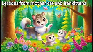 English Practice | Kids Story {Lessons from mother cat and her kittens } | Read aloud