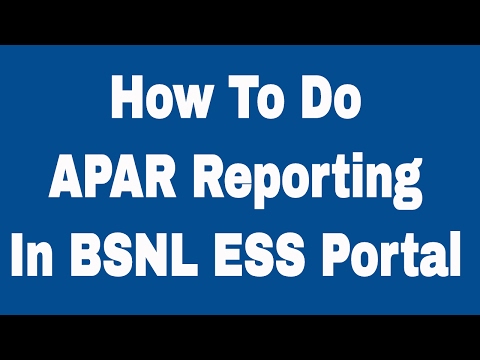 How To Do APAR Reporting By Reporting Officer In BSNL ERP - English Audio
