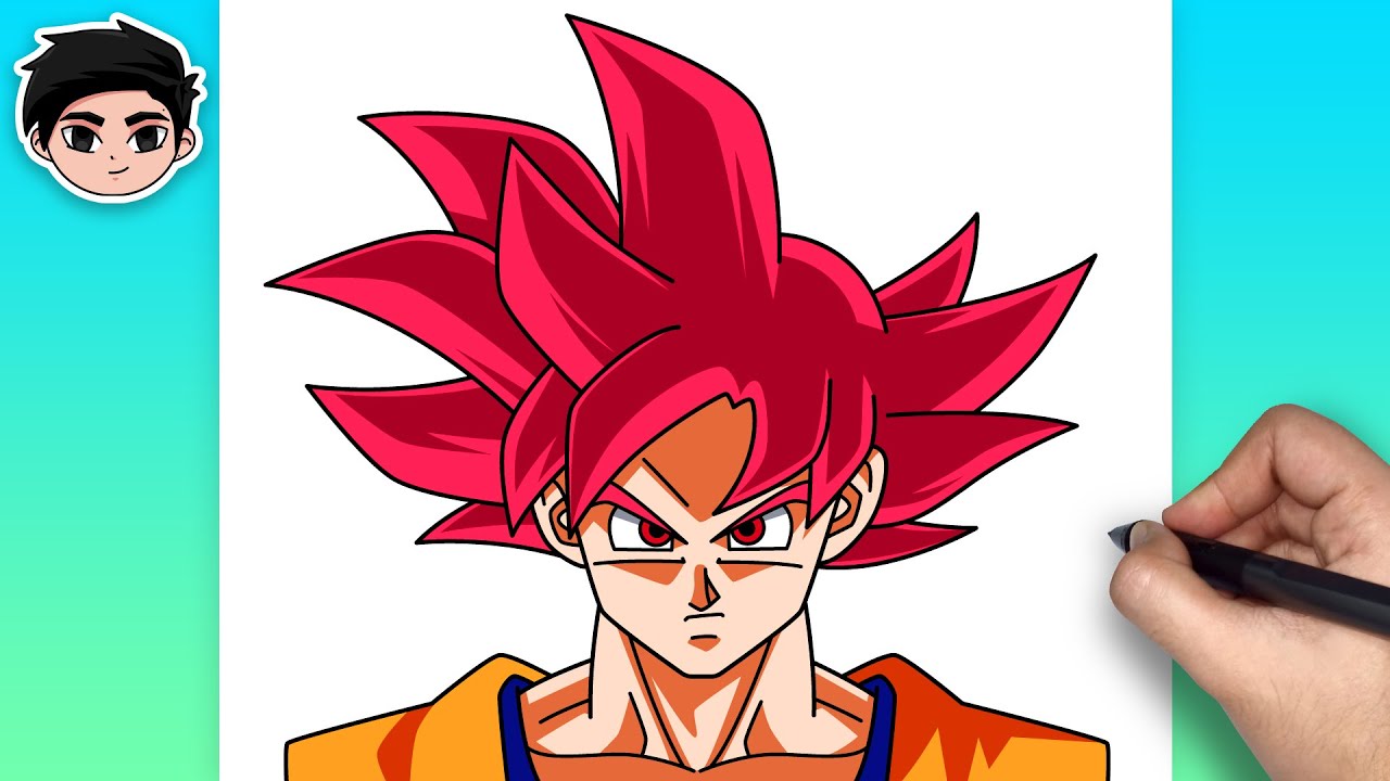Como Desenhar GOKU Super Saiyan God (Dragon Ball)