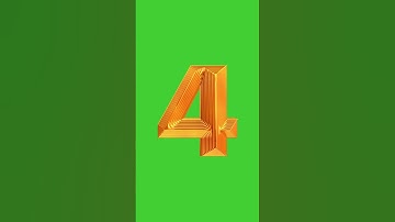 Golden 3D Numbers Countdown with Voice Over | GREEN SCREEN