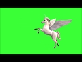 unicorn with wings turn table free green screen