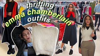 thrifting Emma Chamberlain inspired outfits!!! ❥ sweater vests, mom jeans, skirts