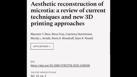 Aesthetic reconstruction of microtia: a review of current techniques and new 3D print... | RTCL.TV