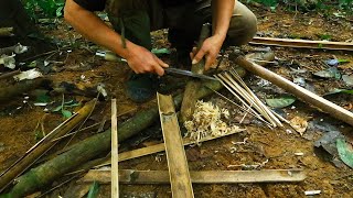 Make fire and Hammock, Bushcraft skill: Survival Alone In The Rainforest | EP.105 screenshot 4