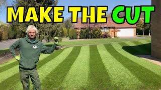 Cutting NEW GRASS for the FIRST Time // First cut is the deepest