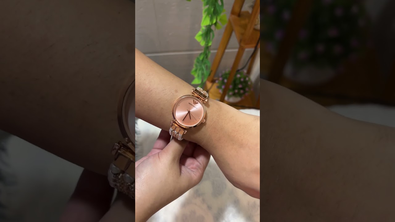 Rose gold watch with pearl bracelet!!! 