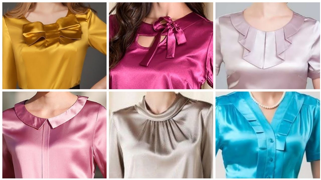 Awesome neck designs ideas for satin silk blouse new collection 2021