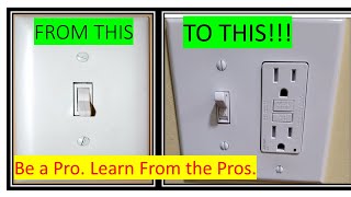 FULL INSTALL Adding bathroom Receptacle From Switch to Switch/Receptacle