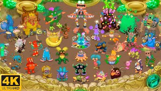 Gold Island - all Rare Monsters (My Singing Monsters) 4k