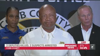 Cobb County sheriff gives update on suspects accused of killing 2 deputies