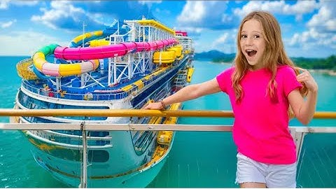 Nastya and Evelyn having fun on a cruise