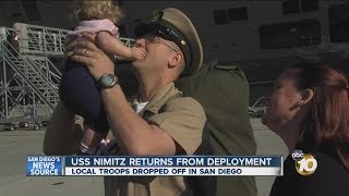 Marines, sailors reunite with loved ones as USS Nimitz returns from lengthy deployment