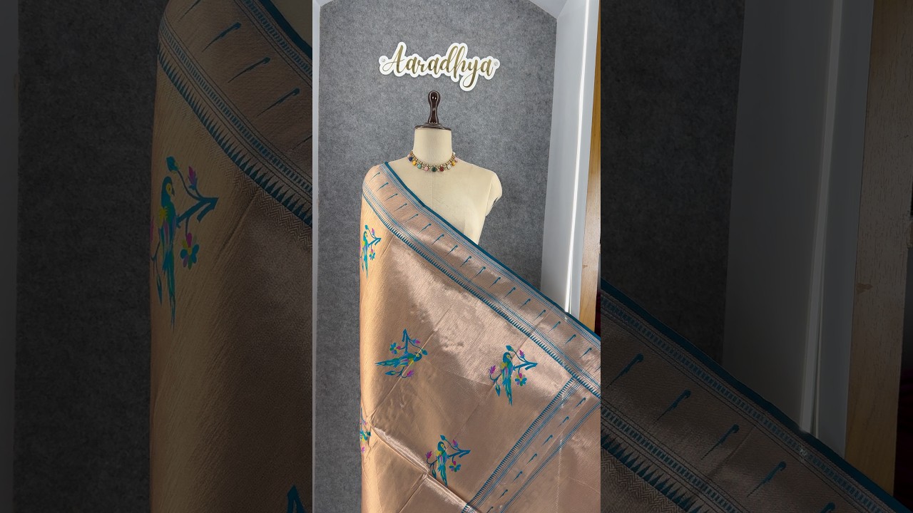 Pure Fully Zari Woven Parrot Motif Paithani Dupatta