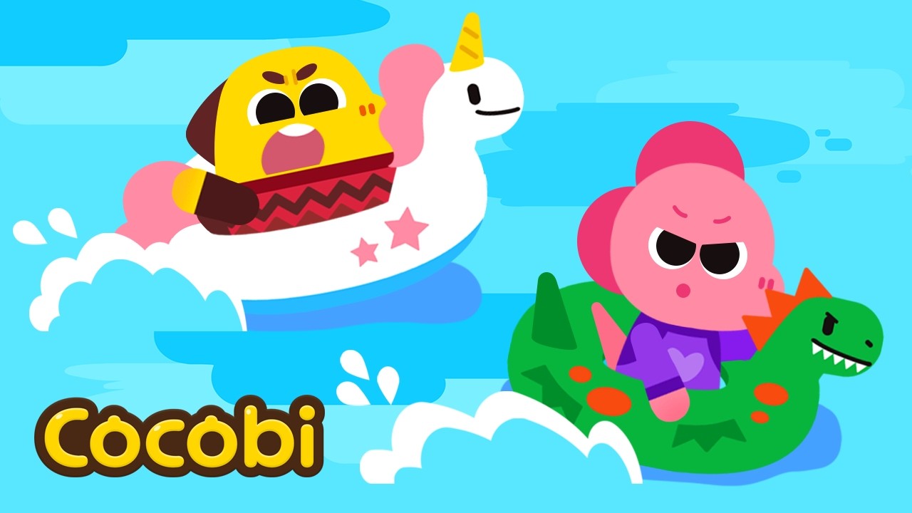【COCOBI】 Summer Vacation! ☀️ Racing on the Sea with Cool Tubes! | Cocobi