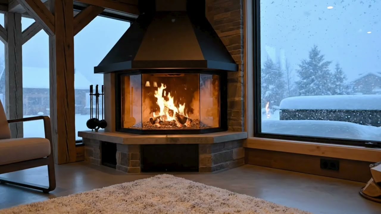 1 Hour Cozy Fireplace 🔥 Real Crackling Fire | 4K Ambience