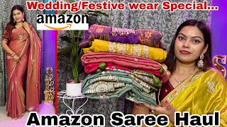 Amazon Saree Haul || Wedding/Festive Special saree & Kurtaset #amazonhaul