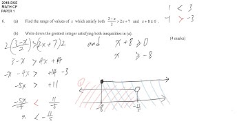 HKDSE Maths Paper 1 2018 - #6 Compounded Inequalities