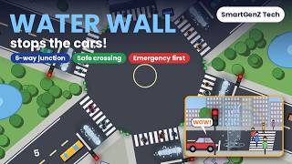 Smart Traffic Light with WATER WALL | 6-Way Junction, Pedestrian & Emergency Priority | Arduino Guide