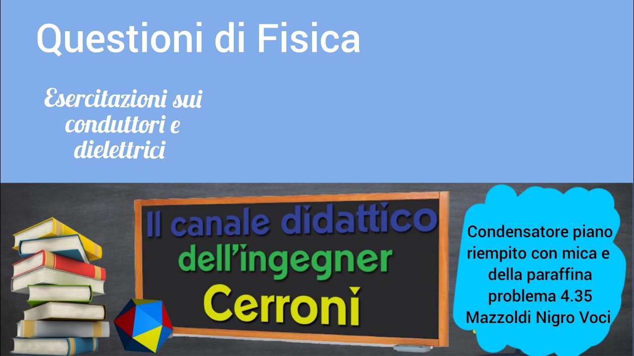 Condensatore piano riempito con mica e paraffina roblema 4.35 Mazzoldi ( 74 )