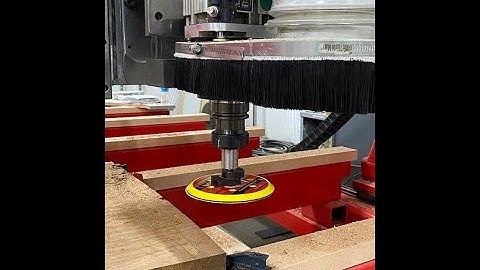 Live edge slab Sanding Demo with Custom CNC Router Floating Sanding head Attachment