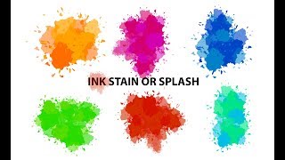 Watercolor Ink stain design in Adobe illustrator CC Tutorial