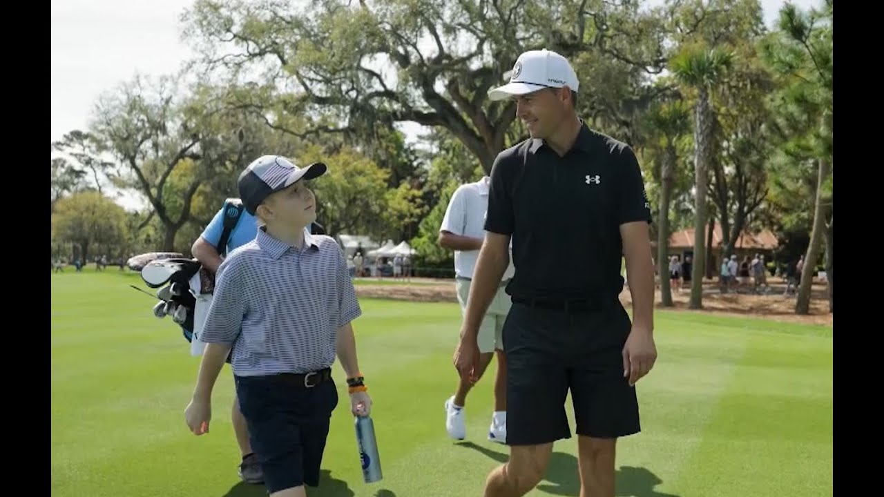 Jay Fund patient Cayden meets Jordan Spieth