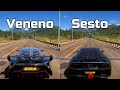 Forza horizon 5 lamborghini veneno vs lamborghini sesto elemento  drag race