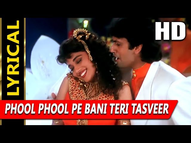 Phool Phool Pe Bani Teri Tasveer With Lyrics | Kavita Krishnamurthy, Udit Narayan | Phool 1993 Songs class=