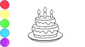 How to Draw Birthday Cake🎂 || Easy Drawing Birthday Cake Step by Step🎈 || Drawing For Kids & Toddler