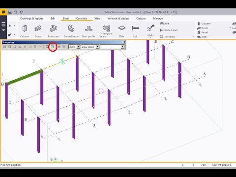 Beam Wire framing/Placement along Reference lines/Gridlines with smarter Snap switches toolbar