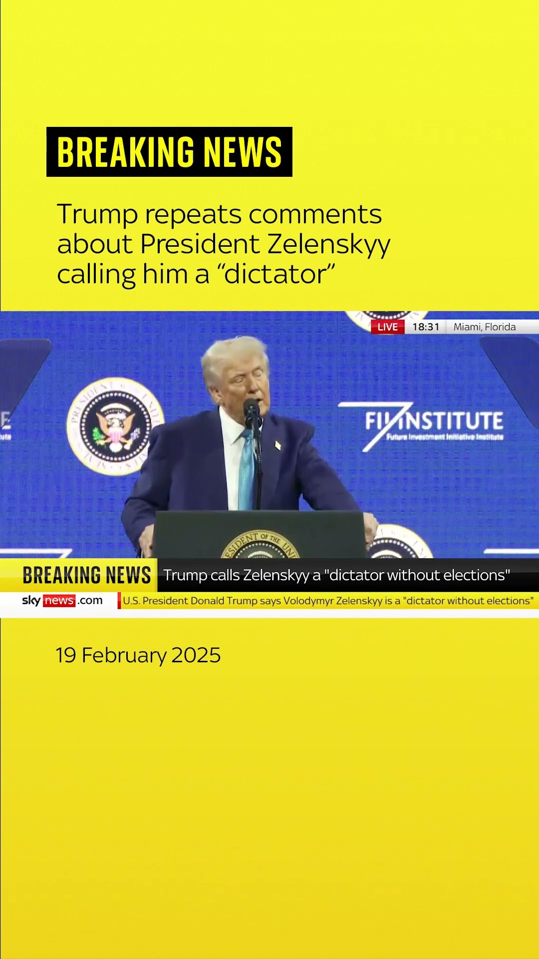 Trump repeats comments about President Zelenskyy calling him a “dictator”