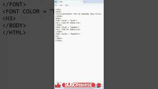 VARIOUS SIZE OF HTML HEADING TAG WITH COLOR TO SHOW THE OUTPUT "I LOVE MY INDIA". #shorts