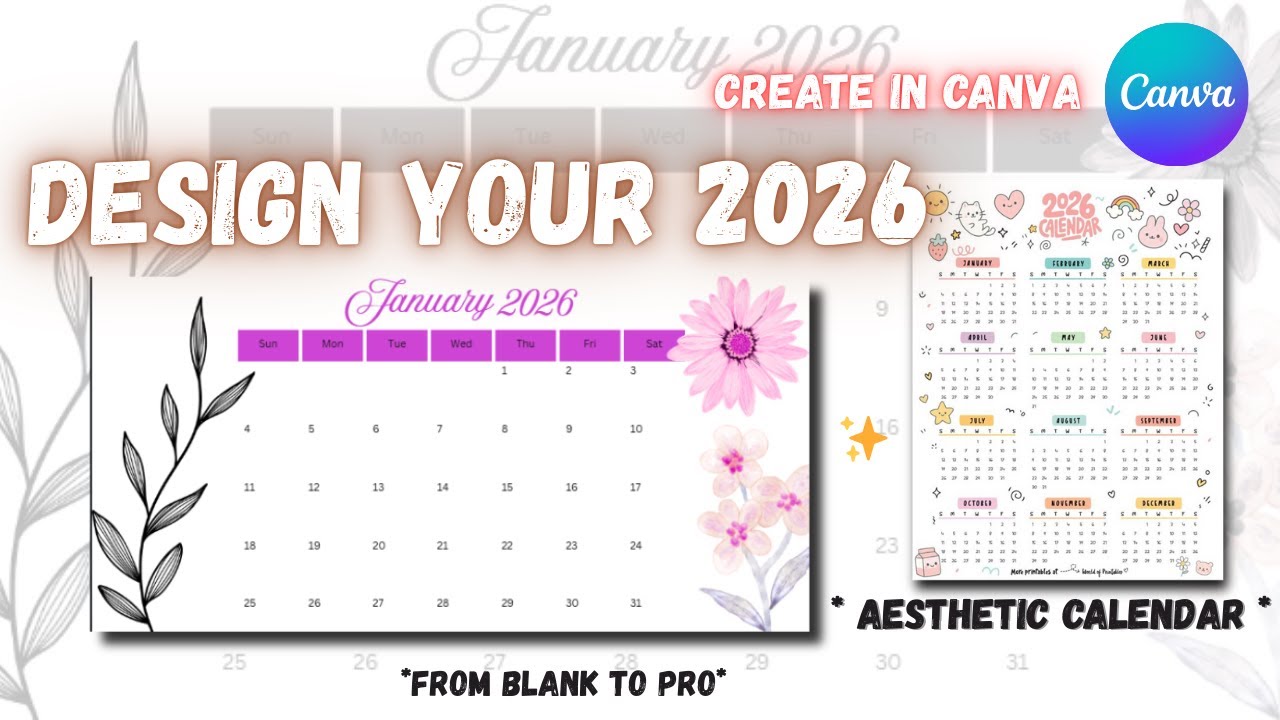Make a Printable 2026 Calendar in Canva ✨(Complete Tutorial) 