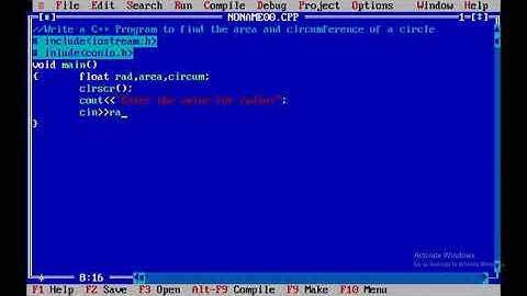 Program to find the area and circumference of a circle