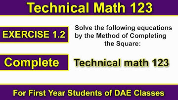 Technical math 123 Complete Exercise 1.2 | DAE first year math | mr dae engineer