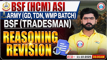 BSF HCM Reasoning Class | Complete Reasoning in One Video | Army Reasoning By Kuldeep Sir