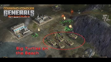 Generals: Shockwave - Paradise Lost - 1 vs 3 - Big Turtles all over the Island (No Music)