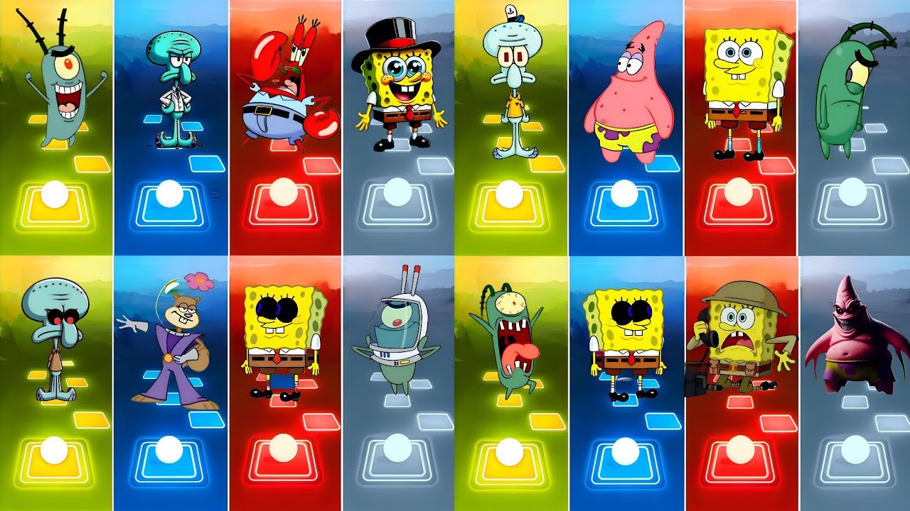 ⚡️ Epic Tiles Hop 8 Color BattleSpongeBob EXE vs Patrick EXE vs Sandy EXEvs Mr Krabs EXE