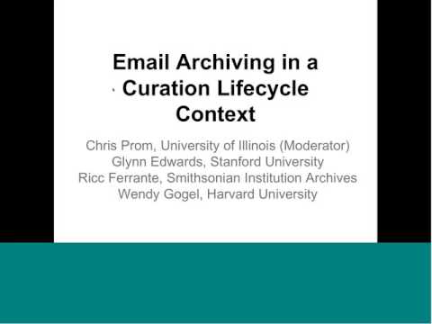 Email Archiving in a Curation Lifecycle Context thumbnail
