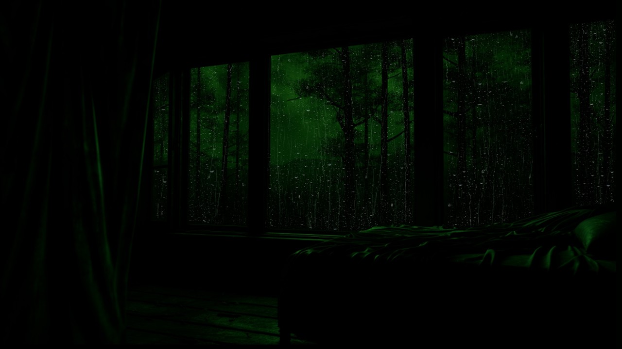Deep Relaxation and Anxiety Relief | Soothing Rain on Window in Night Forest Storm