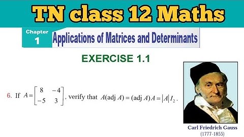 TN 12 Maths Exercise 1.1 Q.No.6 Applications of Matrices and Determinants