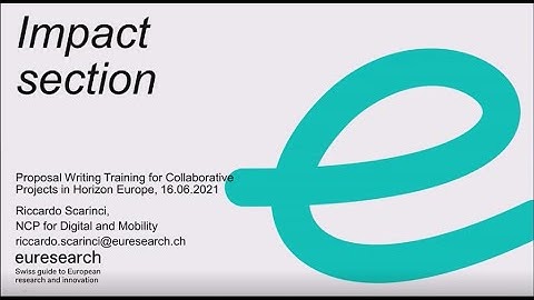 Euresearch - Proposal Writing Training for Collaborative Projects in Horizon Europe - Impact